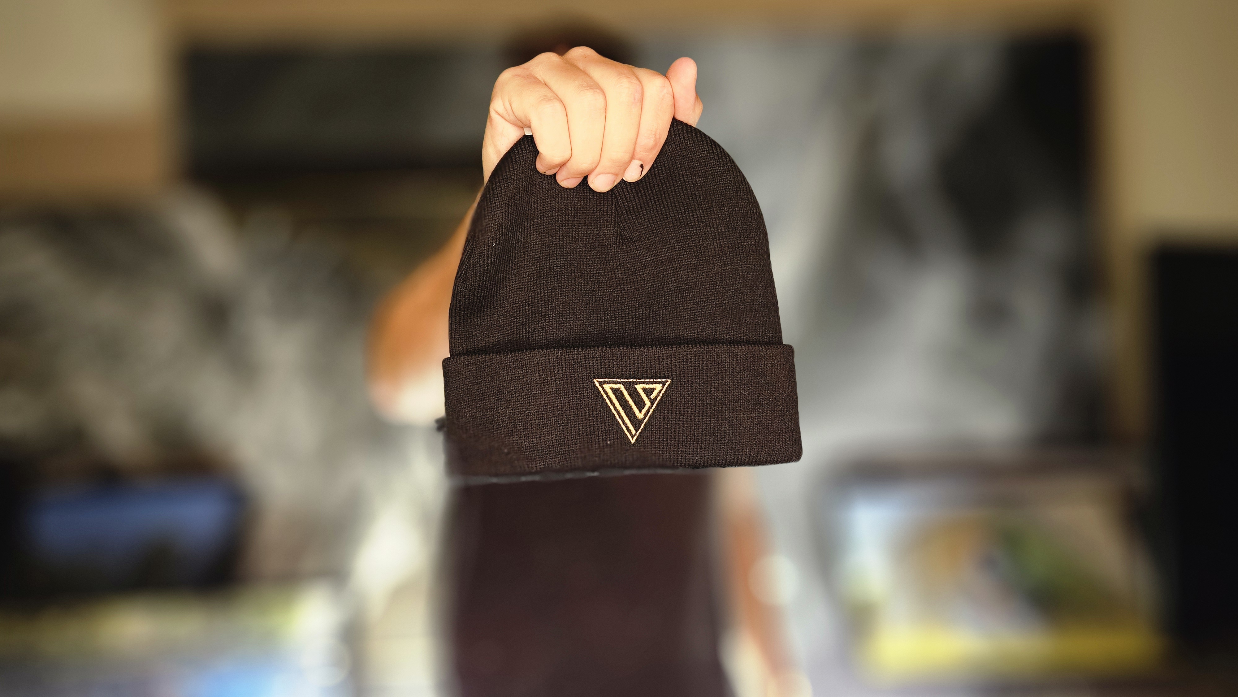 Black Beanie - Gold Emblem