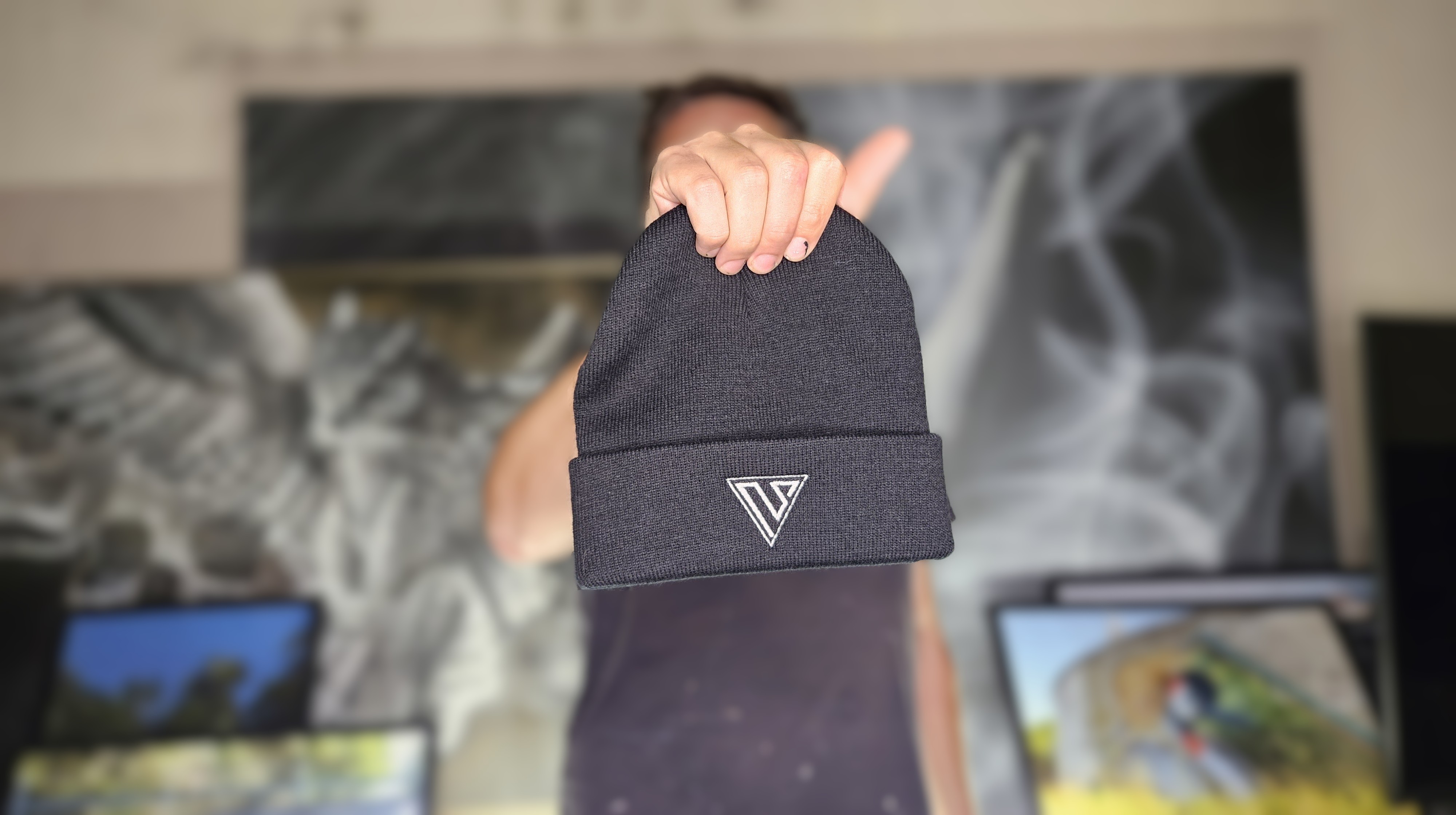 Black Beanie - White Emblem